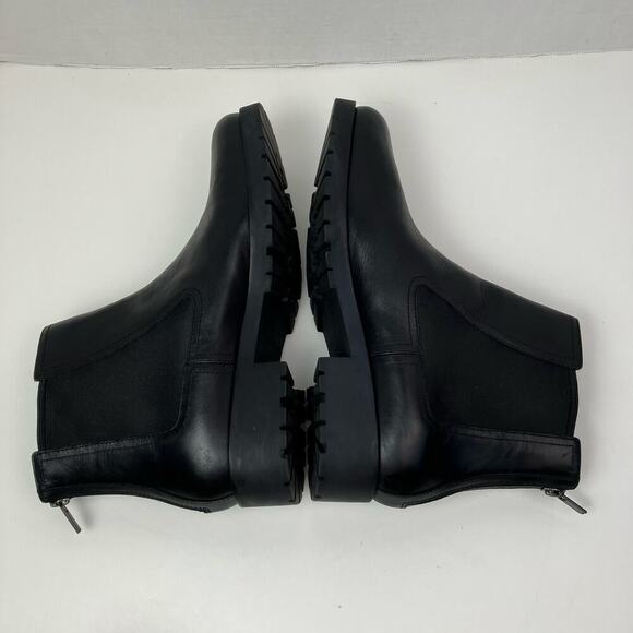 Cole Haan Sz 11 Stanton Waterproof Black Leather Chelsea Chunky Ankle Boots - Picture 13 of 16